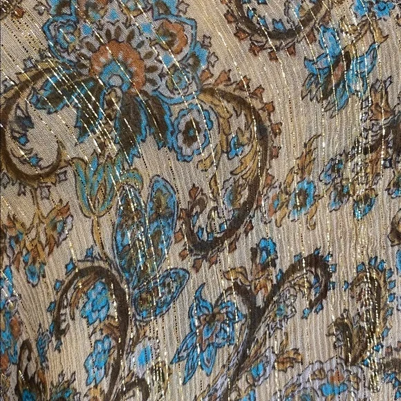 Chadwicks Gold and Blue Paisley Skirt - Picture 3 of 7
